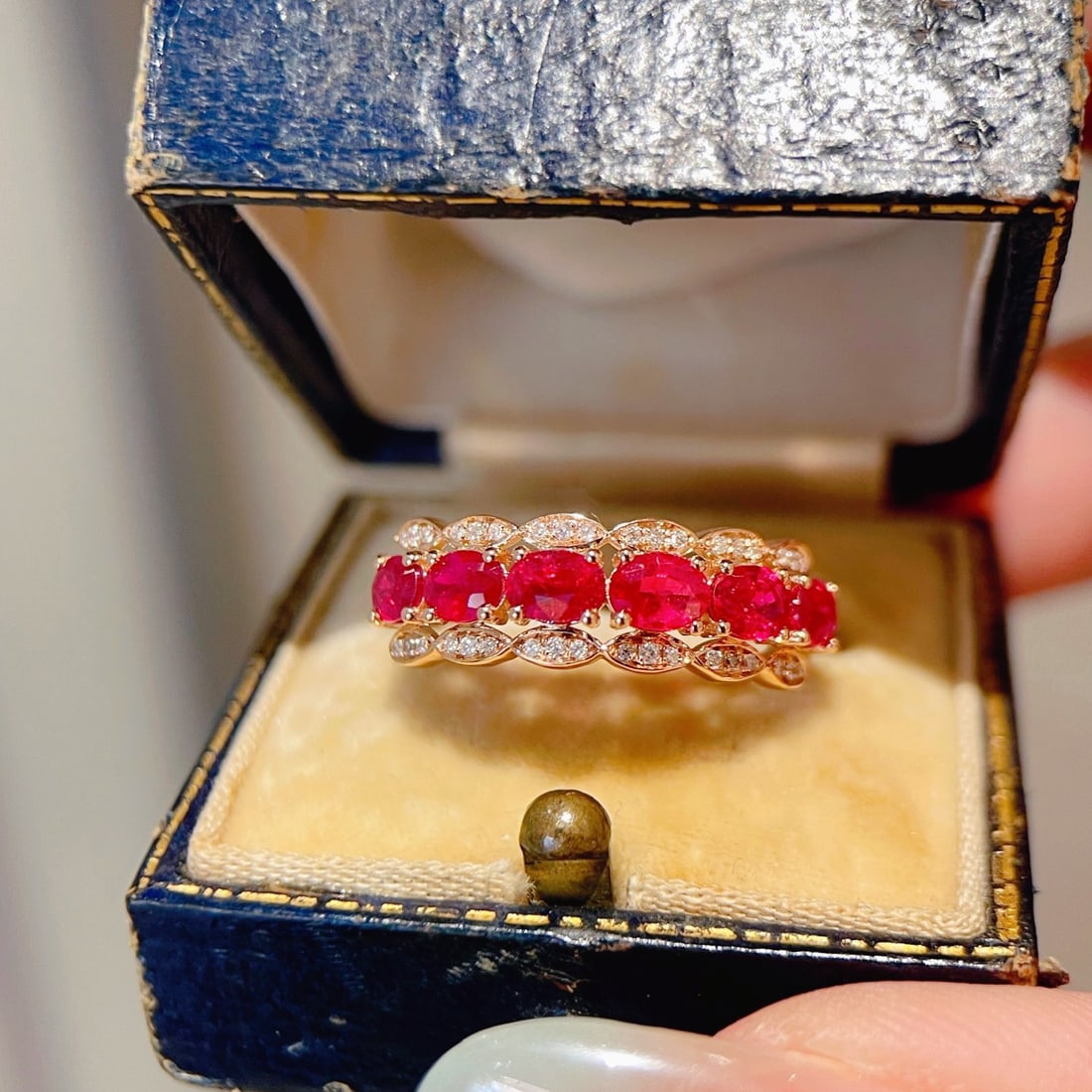 14k Gold 1.29 Ct Natural Ruby & Diamond Ring - 2