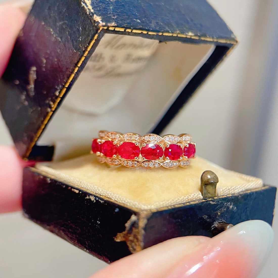 14k Gold 1.29 Ct Natural Ruby & Diamond Ring - 6