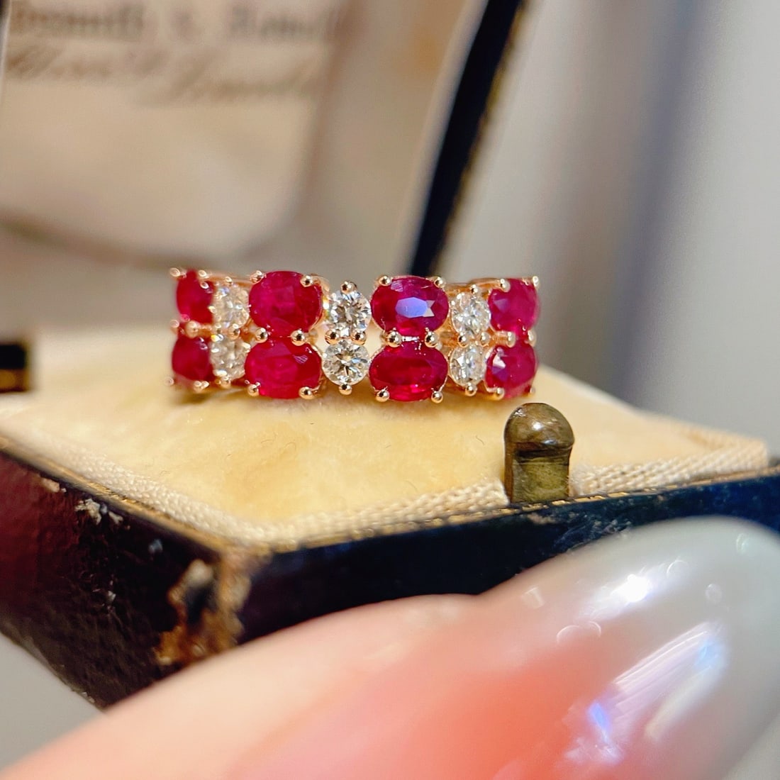 14k Gold 1.7 Ct Natural Ruby & Diamond Ring - 3