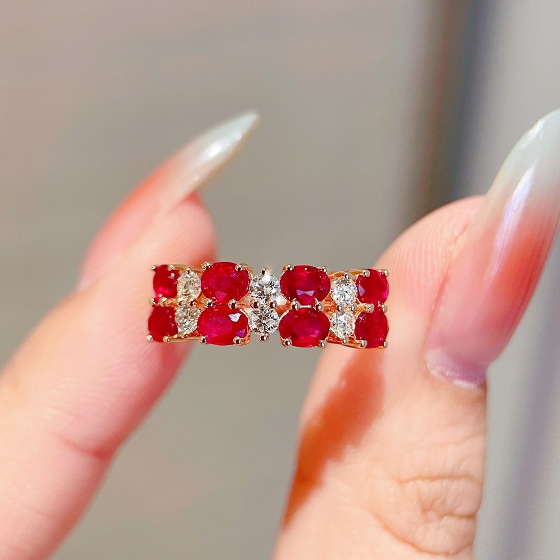 14k Gold 1.7 Ct Natural Ruby & Diamond Ring - 4