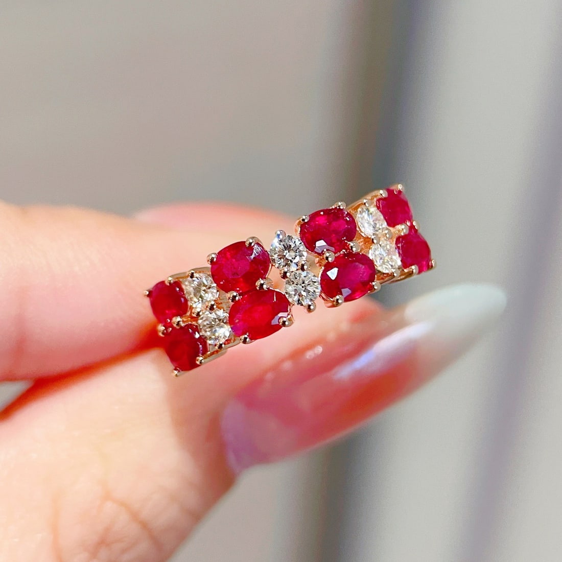 14k Gold 1.7 Ct Natural Ruby & Diamond Ring - 6