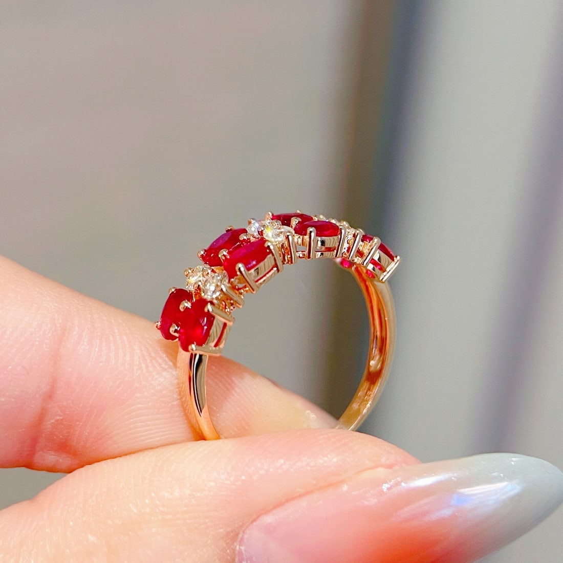 14k Gold 1.7 Ct Natural Ruby & Diamond Ring - 7