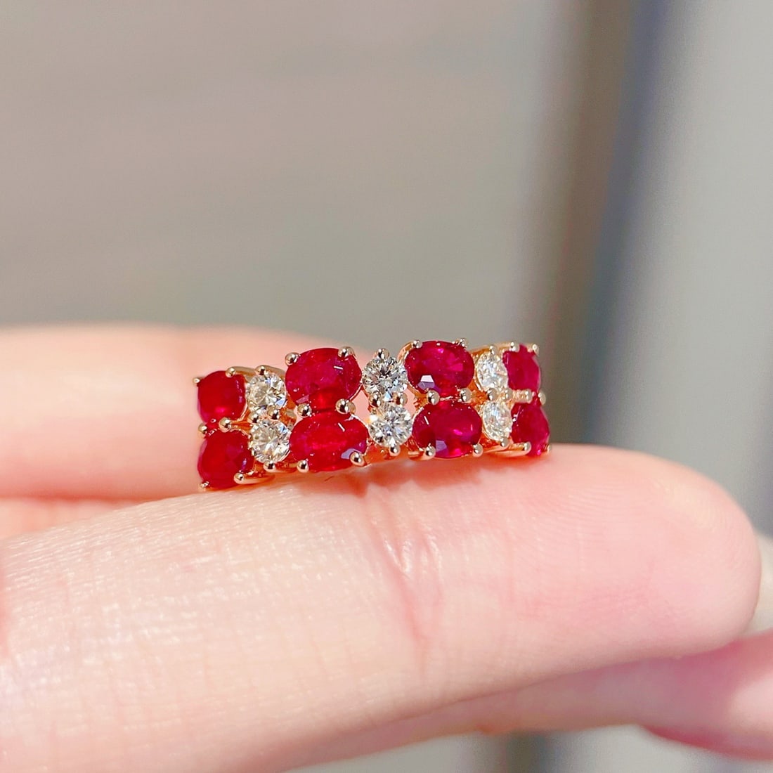 14k Gold 1.7 Ct Natural Ruby & Diamond Ring - 8