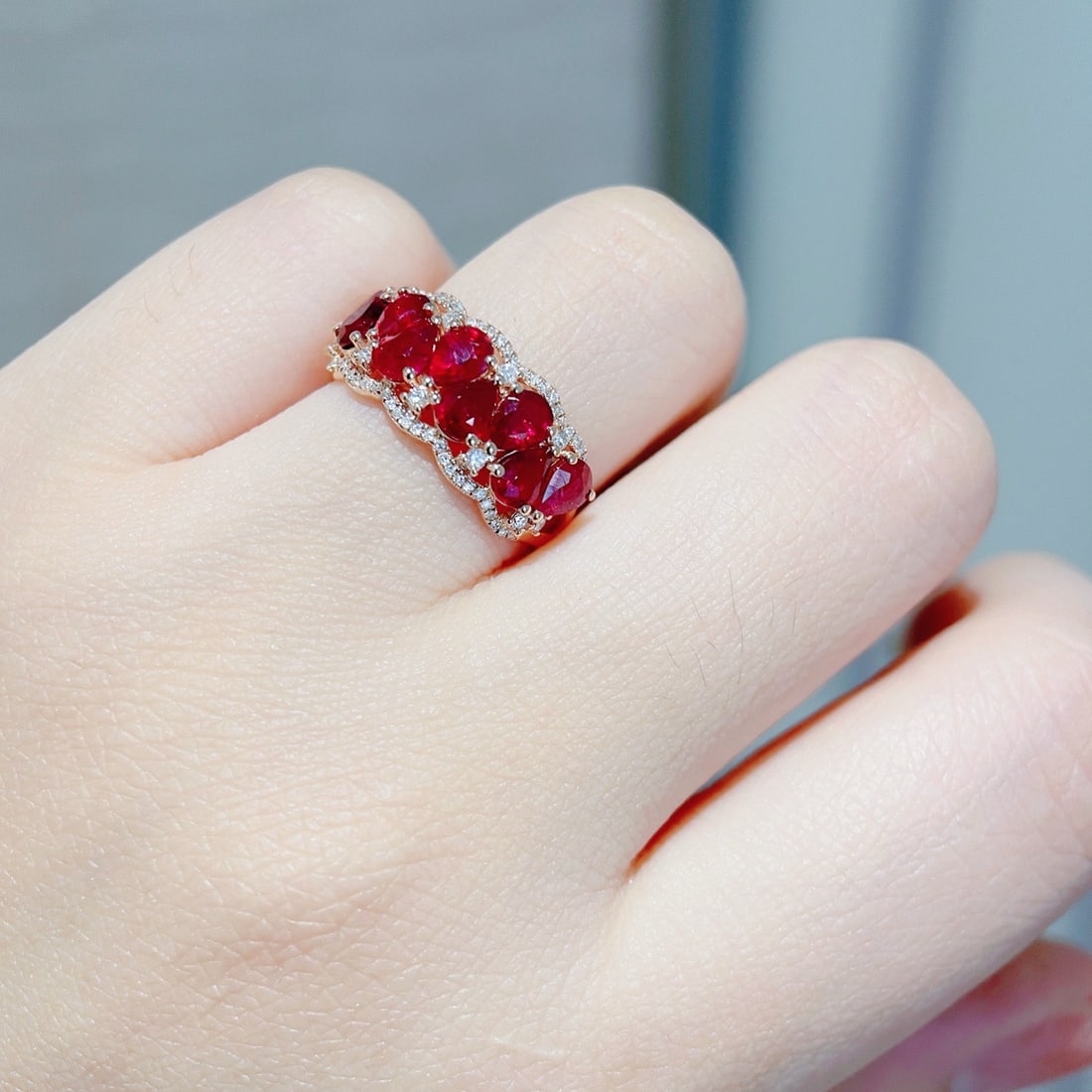 14k Gold 2.7 Ct Natural Ruby & Diamond Ring - 5