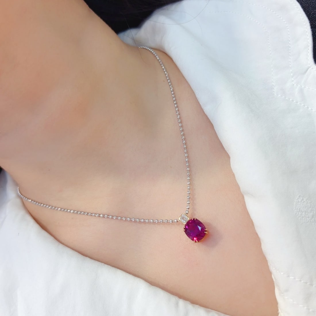 14k Gold 4.82 Ctw Natural Tourmaline & Diamond Pendant( Without Chain ) - 6