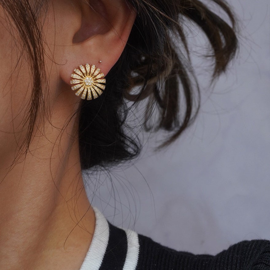 14k Gold 0.8 Ct Natural H Diamond Earrings - 5