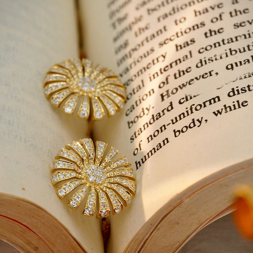 14k Gold 0.8 Ct Natural H Diamond Earrings - 6