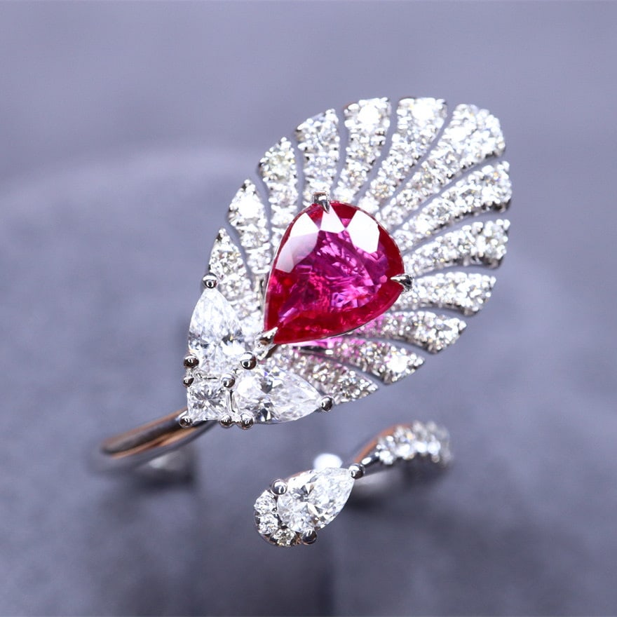 14k Gold 1.77 Ctw Natural Ruby & Diamond Ring - 4