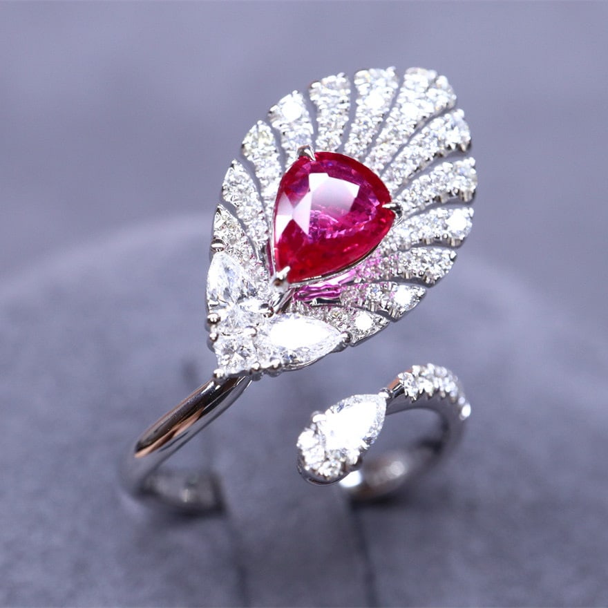 14k Gold 1.77 Ctw Natural Ruby & Diamond Ring - 5