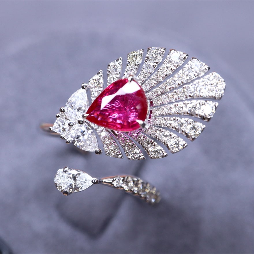 14k Gold 1.77 Ctw Natural Ruby & Diamond Ring - 6