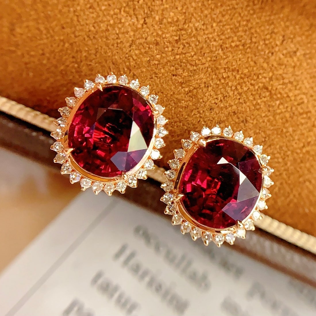 14k Gold 5.36 Ct Natural Tourmaline & Diamond Earrings - 5