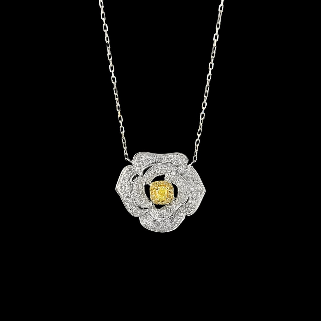 14k Gold 2.75 Ctw Natural Color Diamond & Flowers Jewelry Set - 4