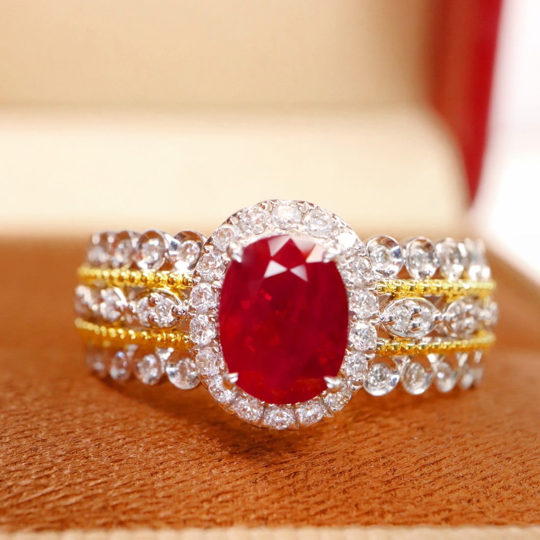 14k Gold 1.46 Ctw Natural Ruby & Diamond Ring - 2