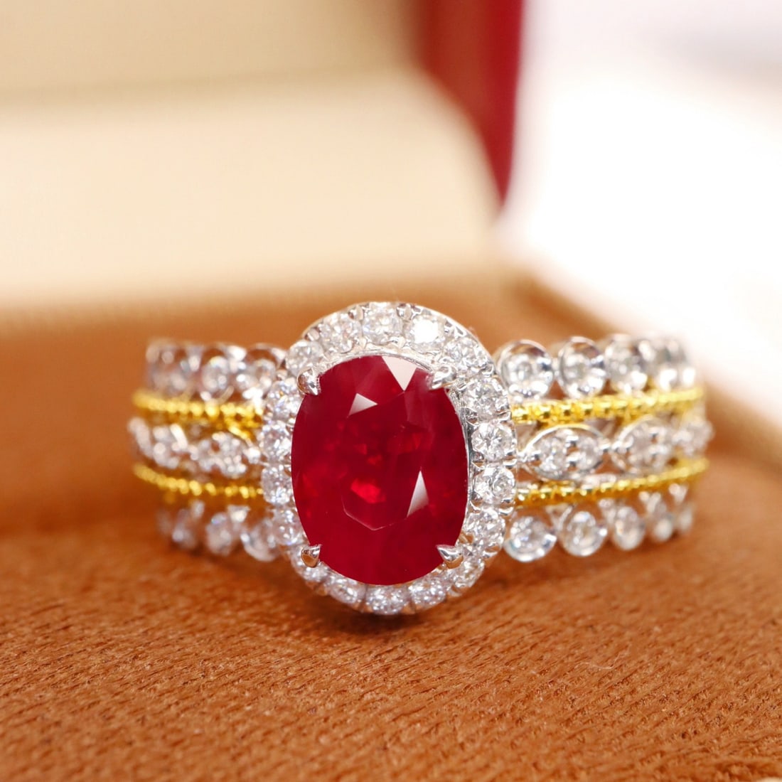 14k Gold 1.46 Ctw Natural Ruby & Diamond Ring - 3