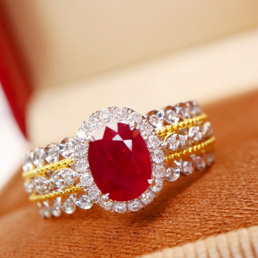 14k Gold 1.46 Ctw Natural Ruby & Diamond Ring - 4