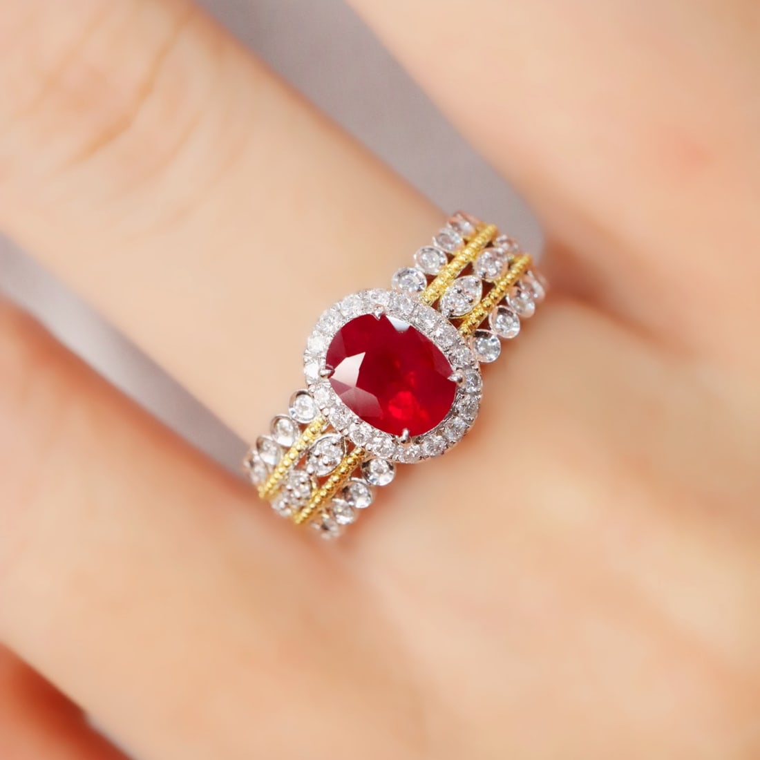 14k Gold 1.46 Ctw Natural Ruby & Diamond Ring - 5