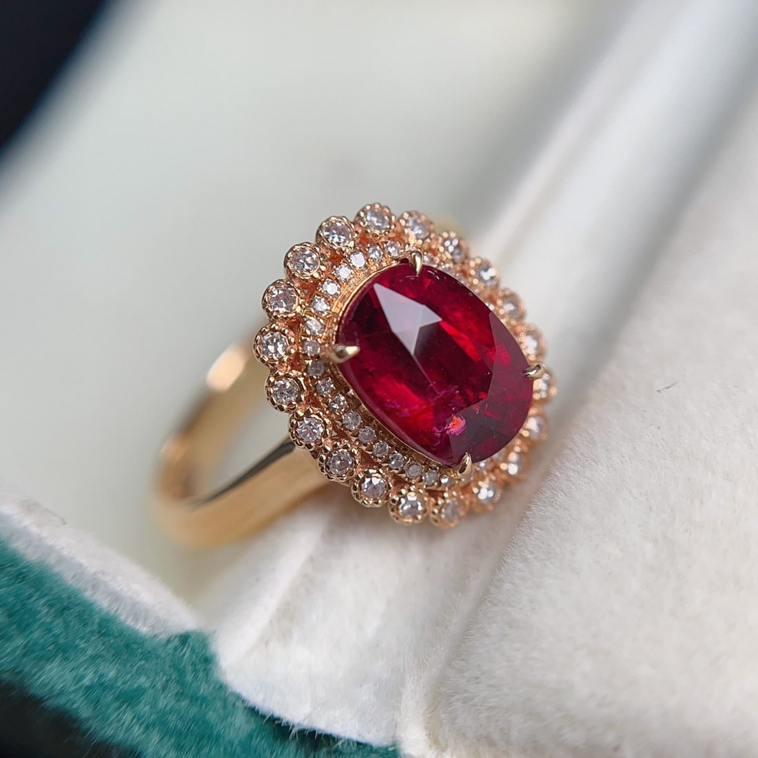 14k Gold 2.20 Ct Natural Tourmaline & Diamond Ring - 3