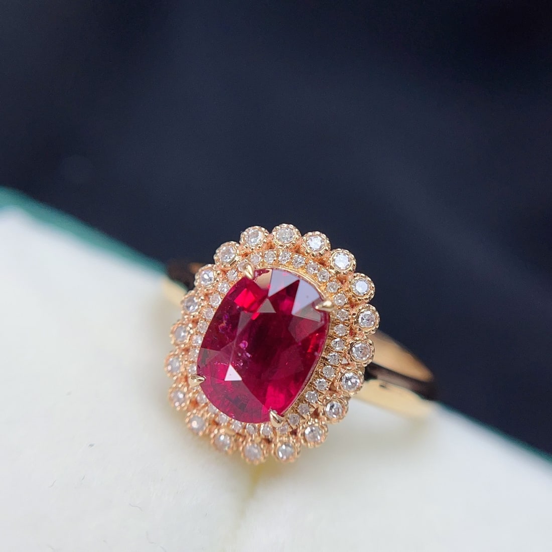 14k Gold 2.20 Ct Natural Tourmaline & Diamond Ring - 4