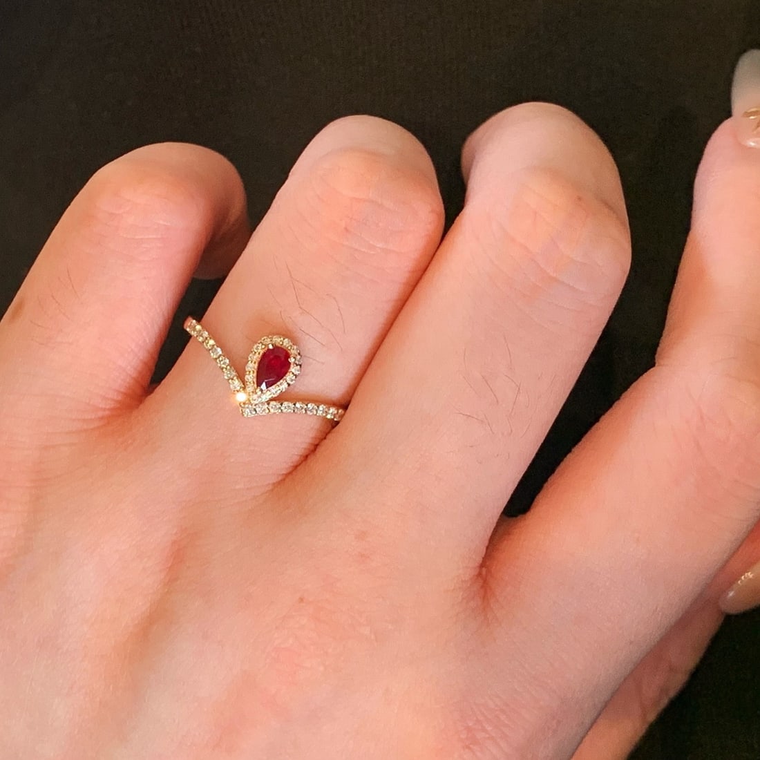 14k Gold 0.52 Ctw Natural Ruby & Diamond Ring - 4