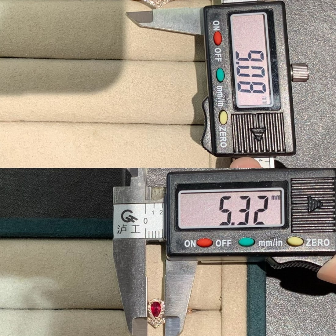 14k Gold 0.52 Ctw Natural Ruby & Diamond Ring - 7