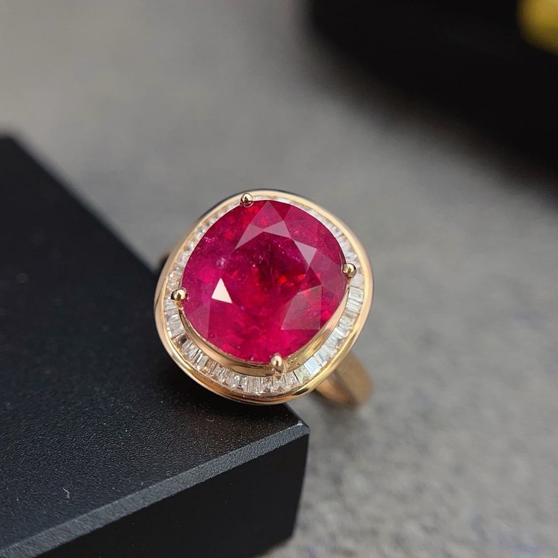 14k Gold 3.60 Ct Natural Tourmaline & Diamond Ring - 2