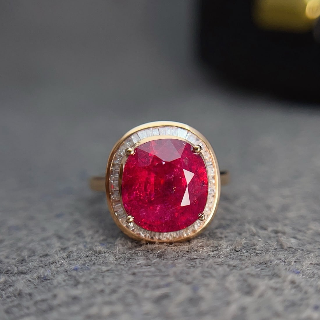 14k Gold 3.60 Ct Natural Tourmaline & Diamond Ring - 4