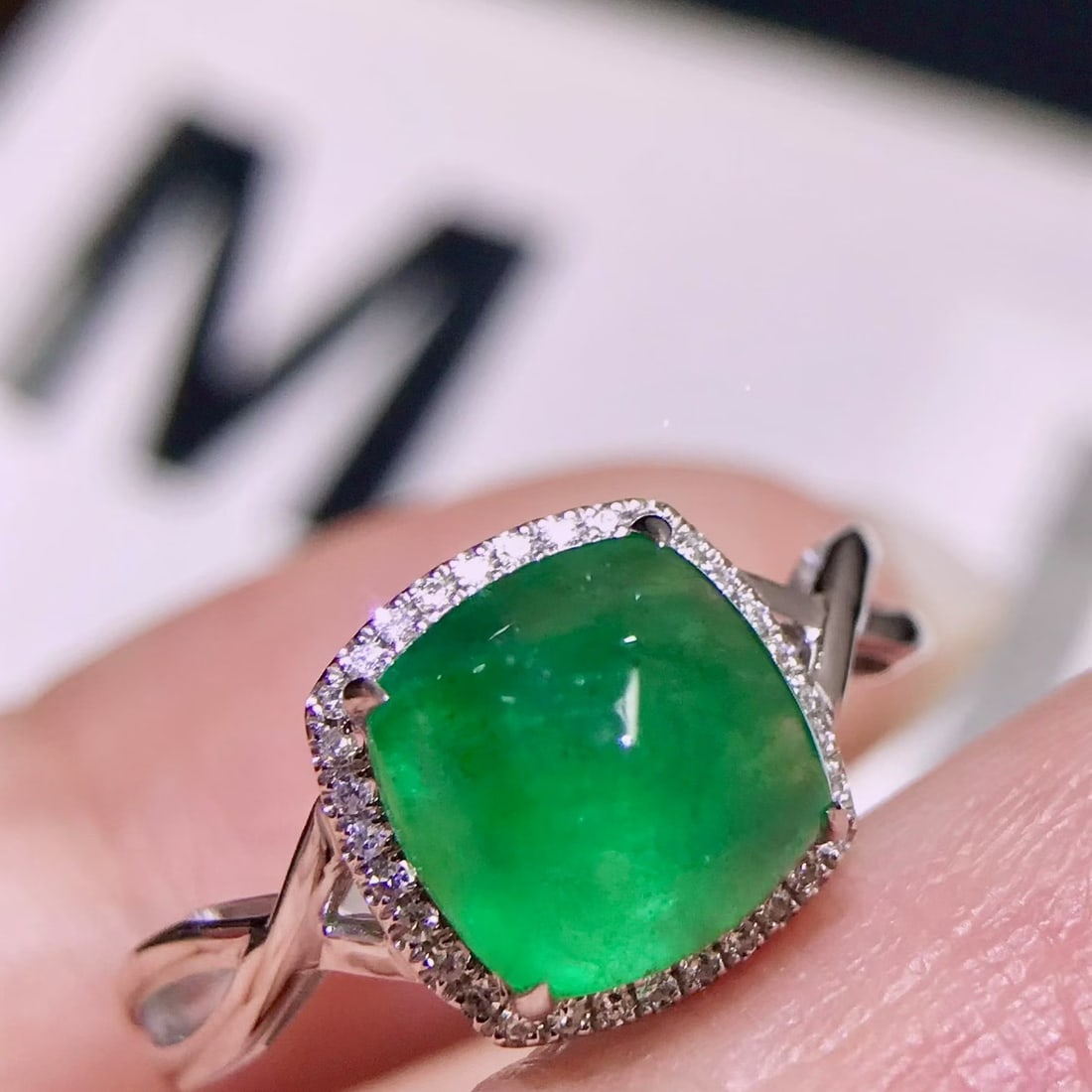 14k Gold 2.3 Ct Natural Emerald & Diamond Ring - 2