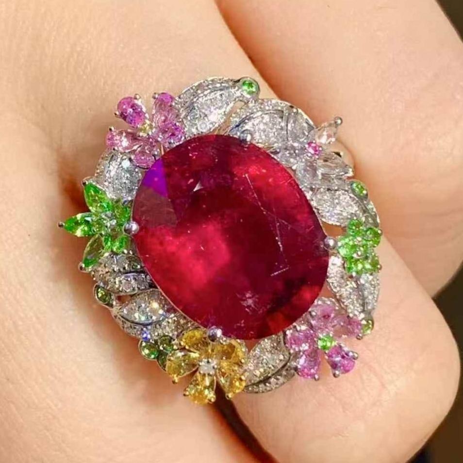 14k Gold 5.2 Ct Natural Tourmaline & Diamond Ring - 4