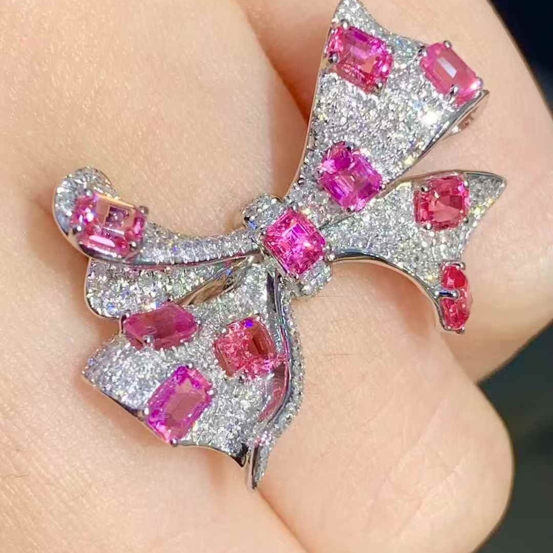 14k Gold 2 Ct Natural Spinel & Diamond Ring - 3