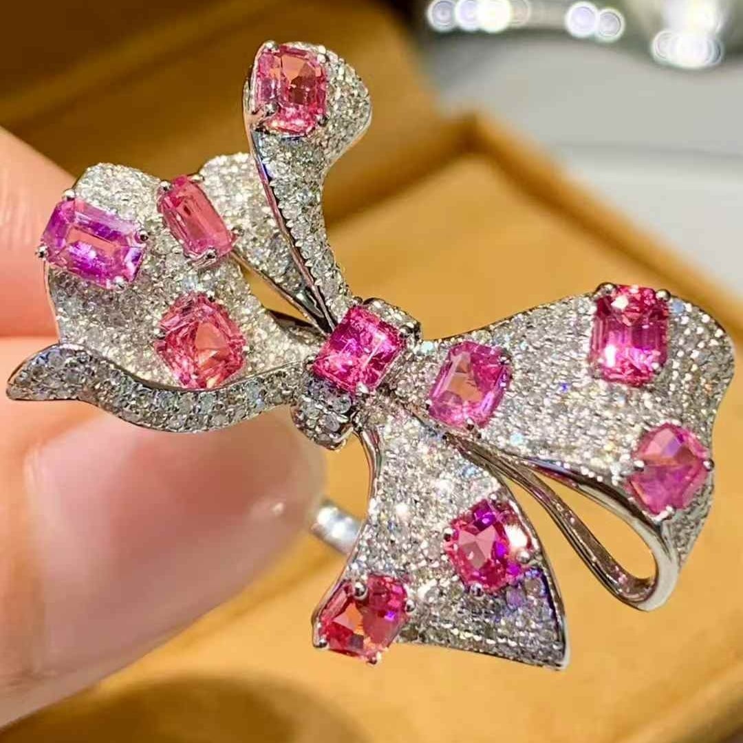 14k Gold 2 Ct Natural Spinel & Diamond Ring - 4