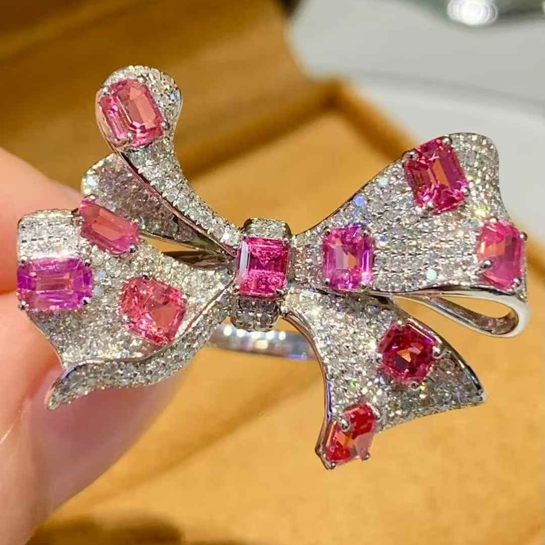 14k Gold 2 Ct Natural Spinel & Diamond Ring - 6