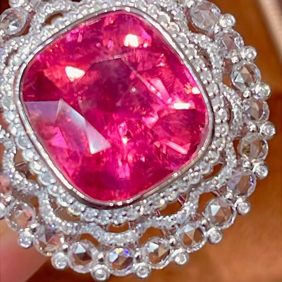 14k Gold 9.09 Ctw Natural Tourmaline & Diamond Ring - 5