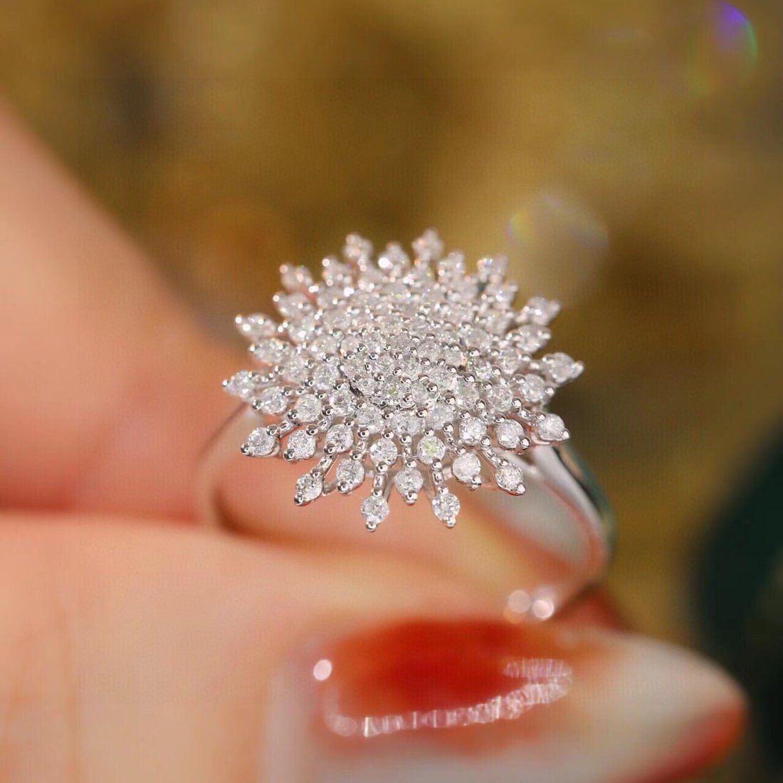 14k Gold 0.6 Ct Natural H Diamond Ring - 5