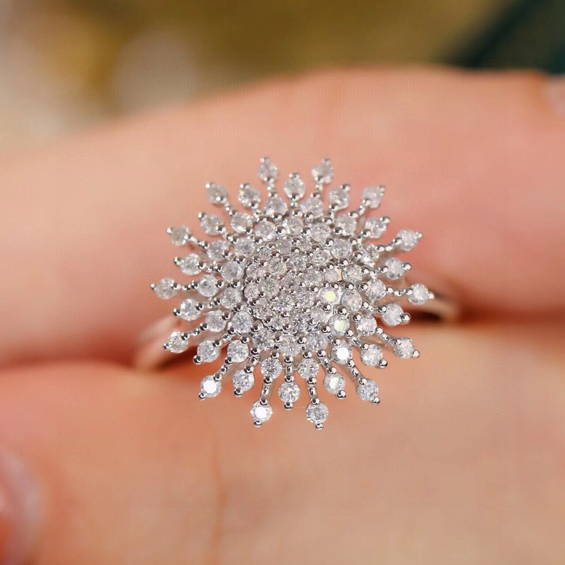 14k Gold 0.6 Ct Natural H Diamond Ring - 7