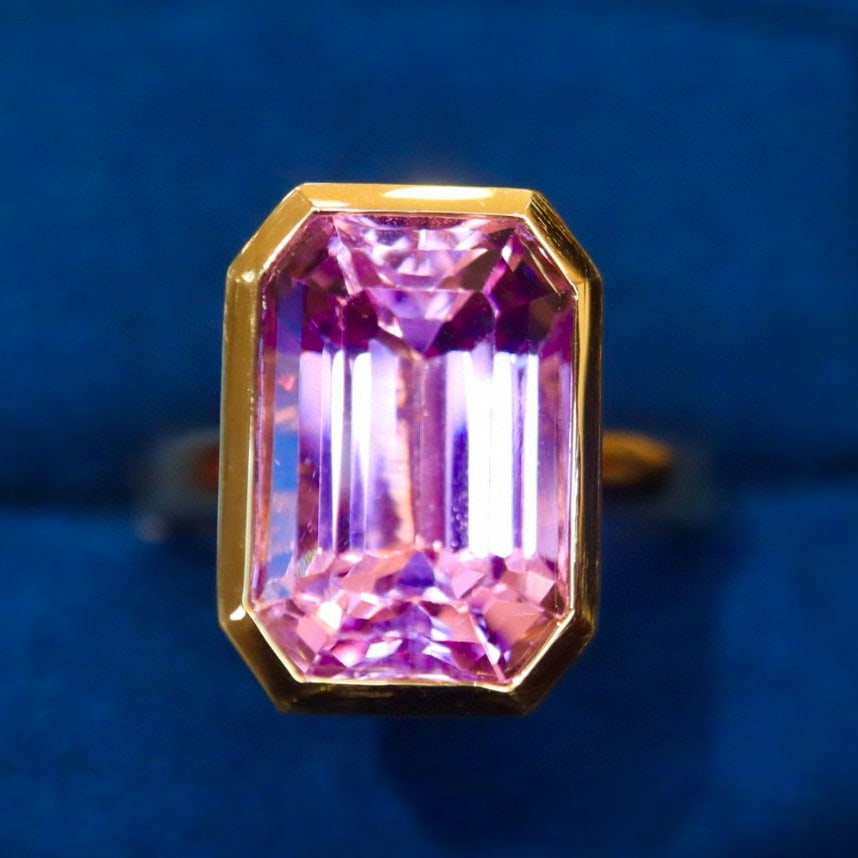 14k Gold 8.50 Ct Natural Kunzite Ring - 3