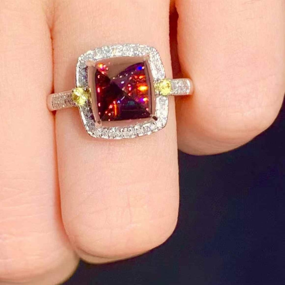 14k Gold 4.25 Ct Natural Tourmaline & Diamond Ring - 4