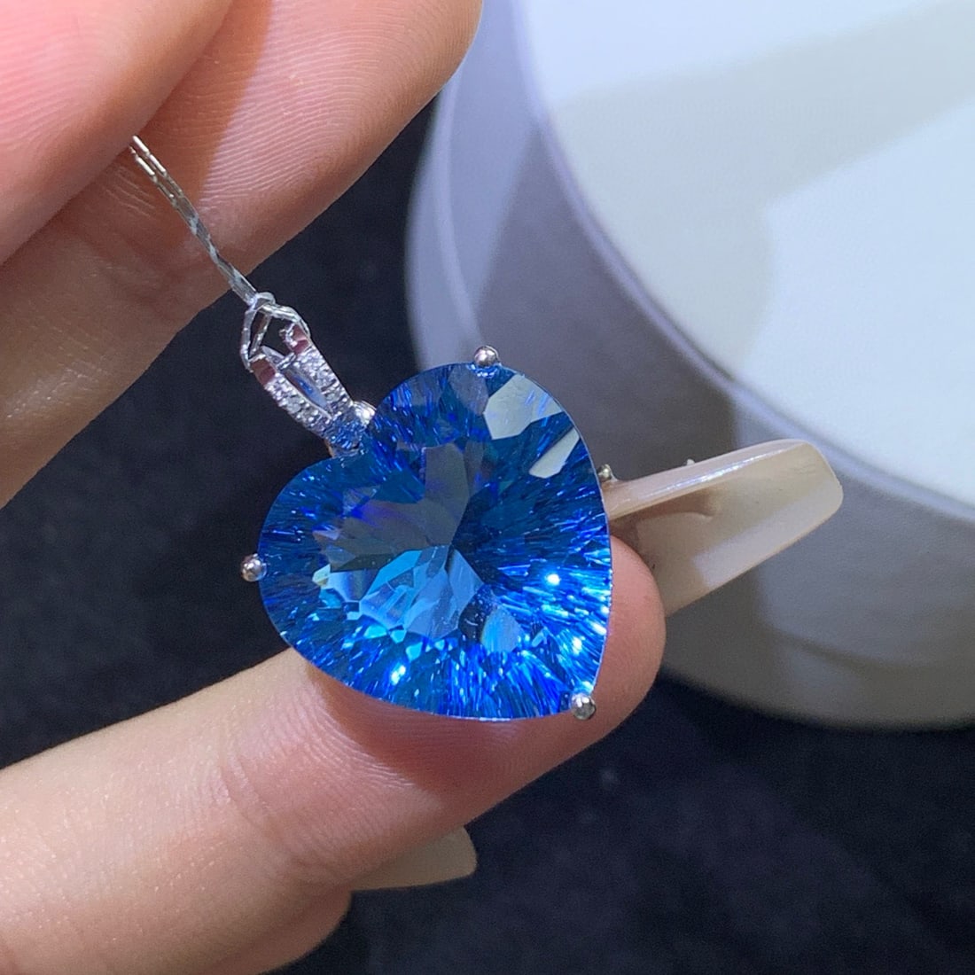 14k Gold 20.26 Ct Natural Topaz & Diamond Pendant( Without Chain ) - 4