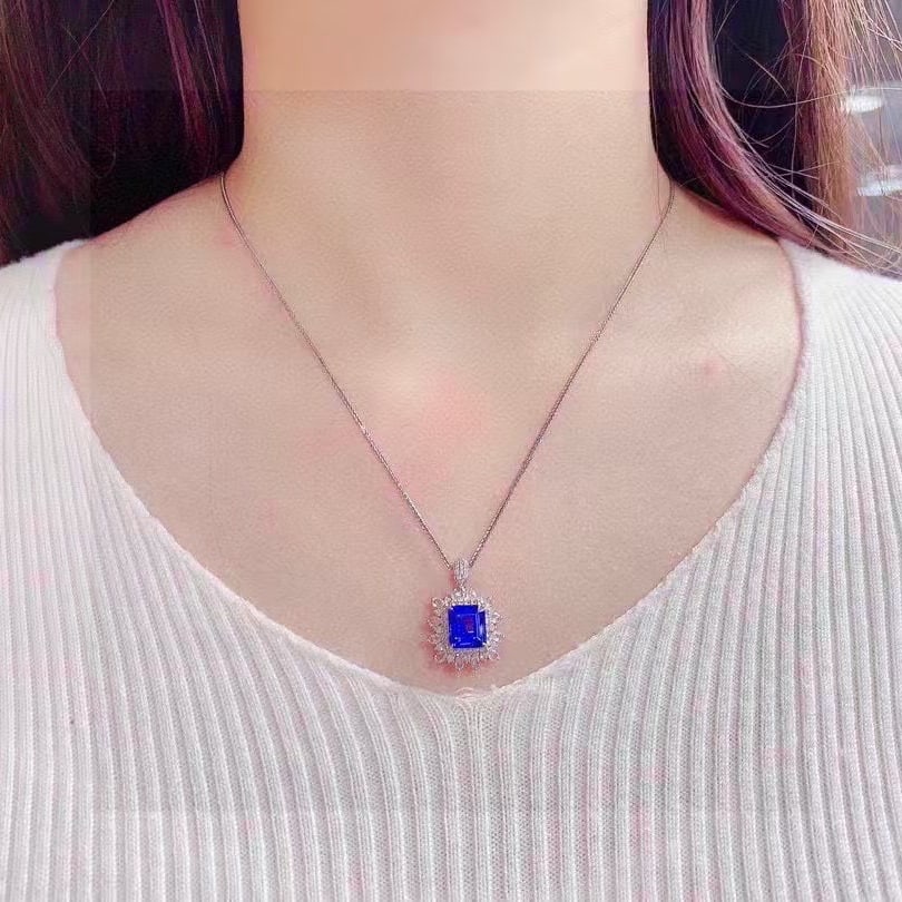 14k Gold 4.5 Ct Natural Tanzanite & Diamond Ring/pendant( Without Chain ) - 7