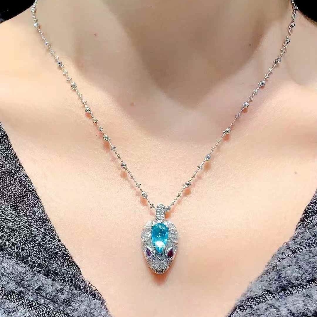 14k Gold 1.00 Ct Natural Paraiba Tourmaline & Diamond Pendant( Without Chain ) - 6