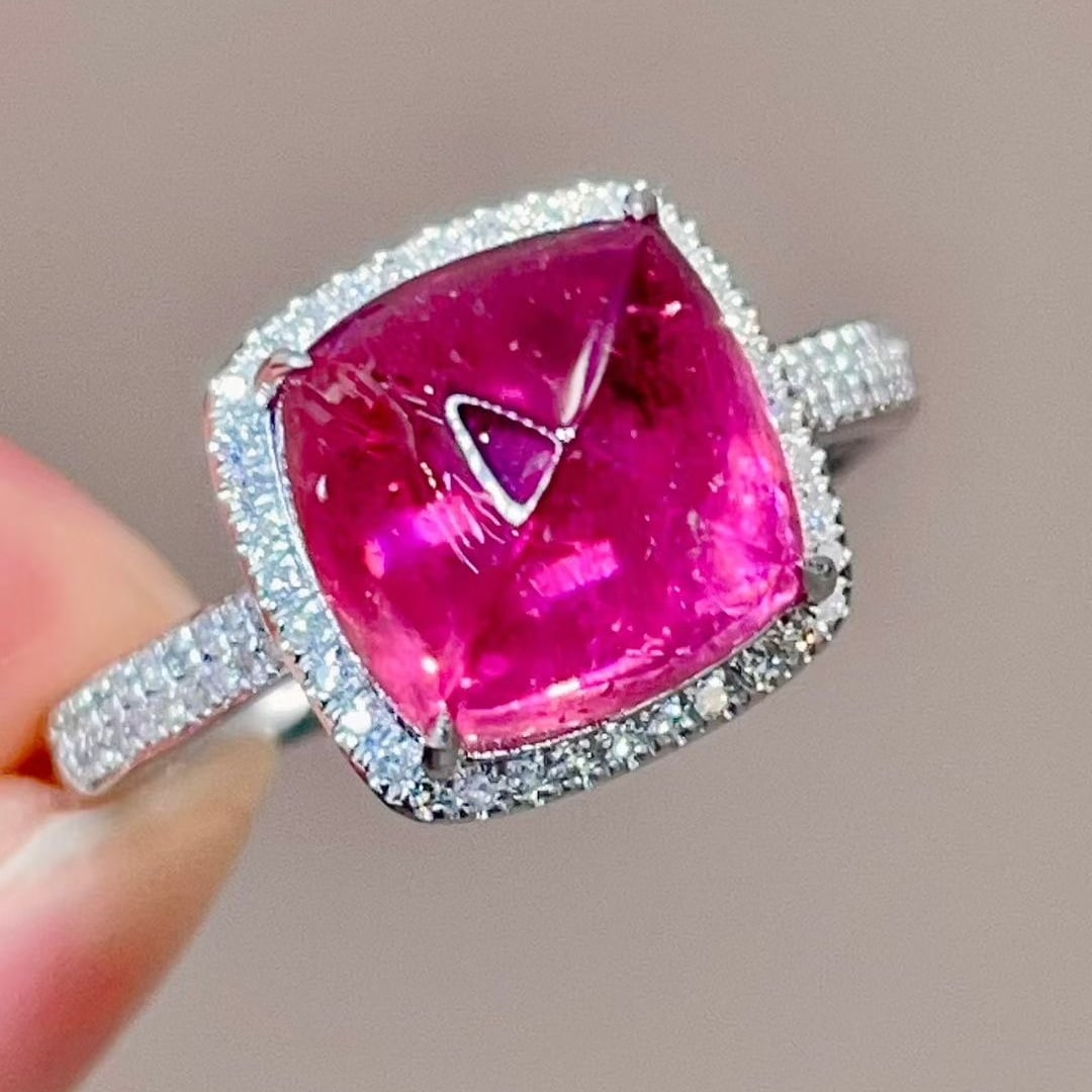 14k Gold 5.15 Ctw Natural Tourmaline & Diamond Ring - 5