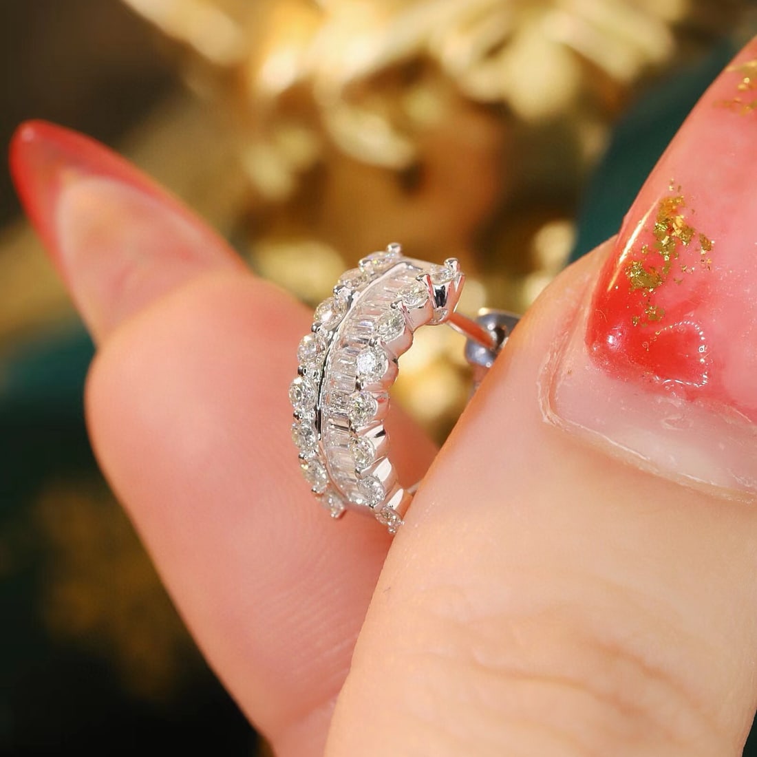 14k Gold 1.00 Ct Natural H Diamond Earrings - 4