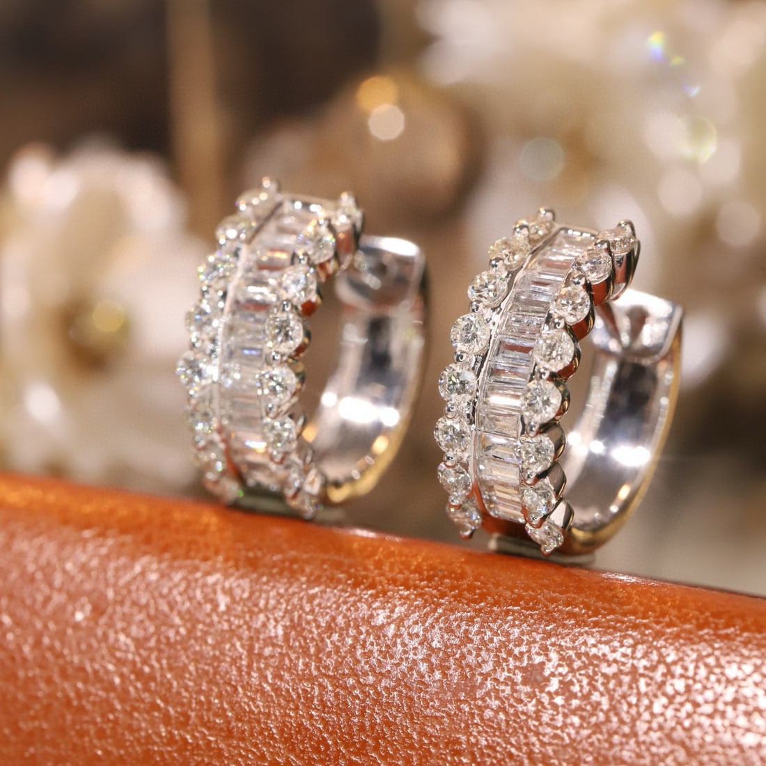 14k Gold 1.00 Ct Natural H Diamond Earrings - 5