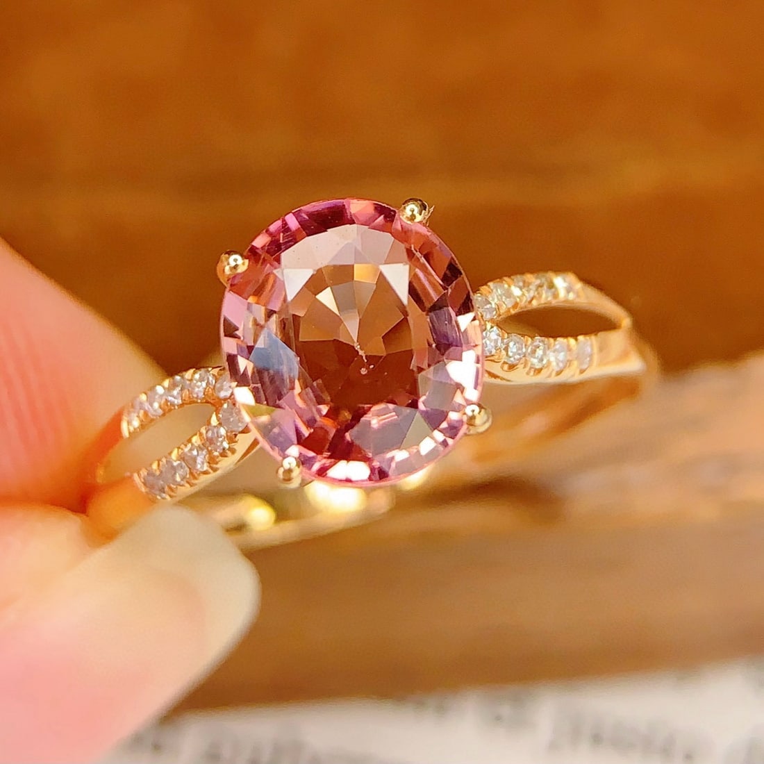 14k Gold 2.2 Ct Natural Tourmaline & Diamond Ring - 3