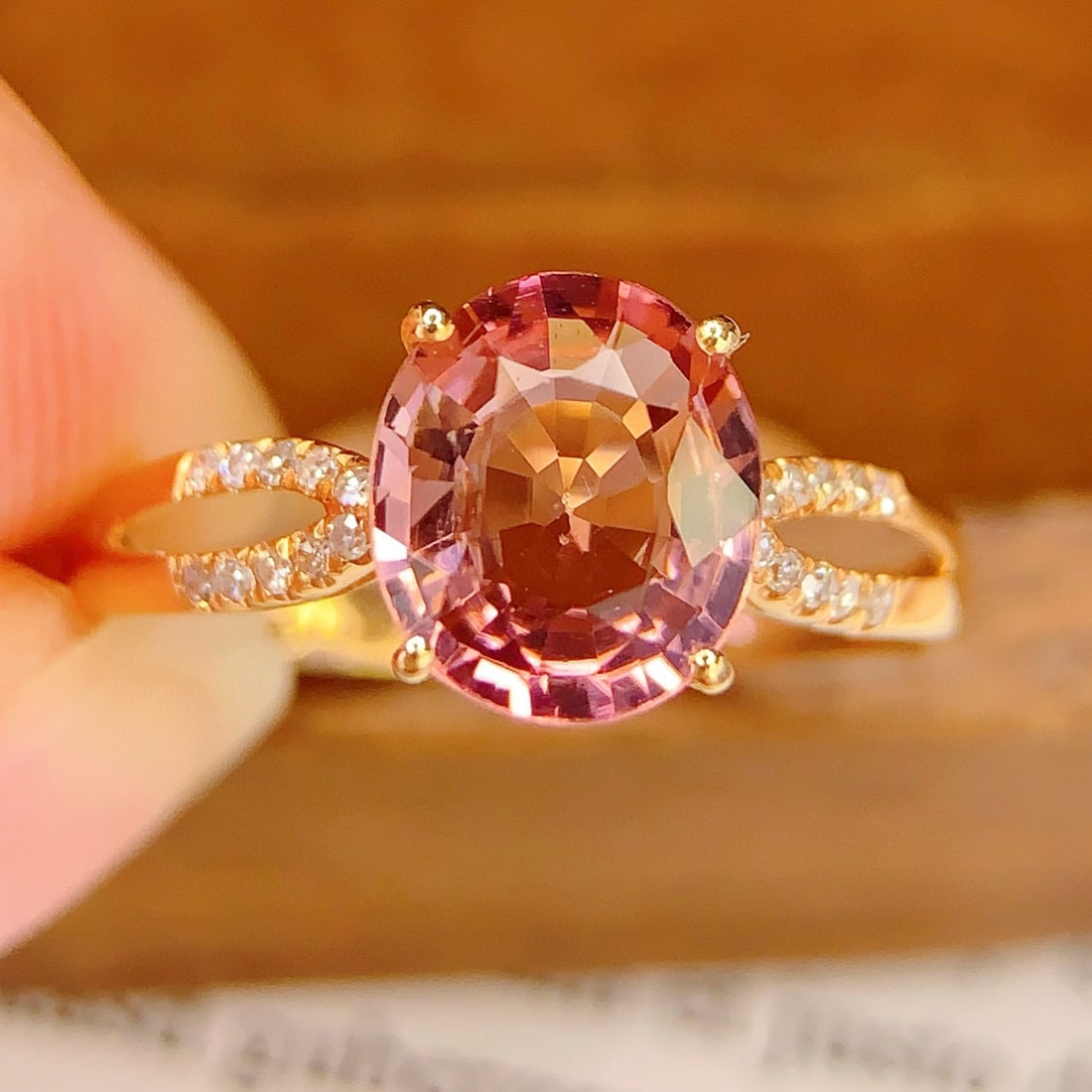 14k Gold 2.2 Ct Natural Tourmaline & Diamond Ring - 4