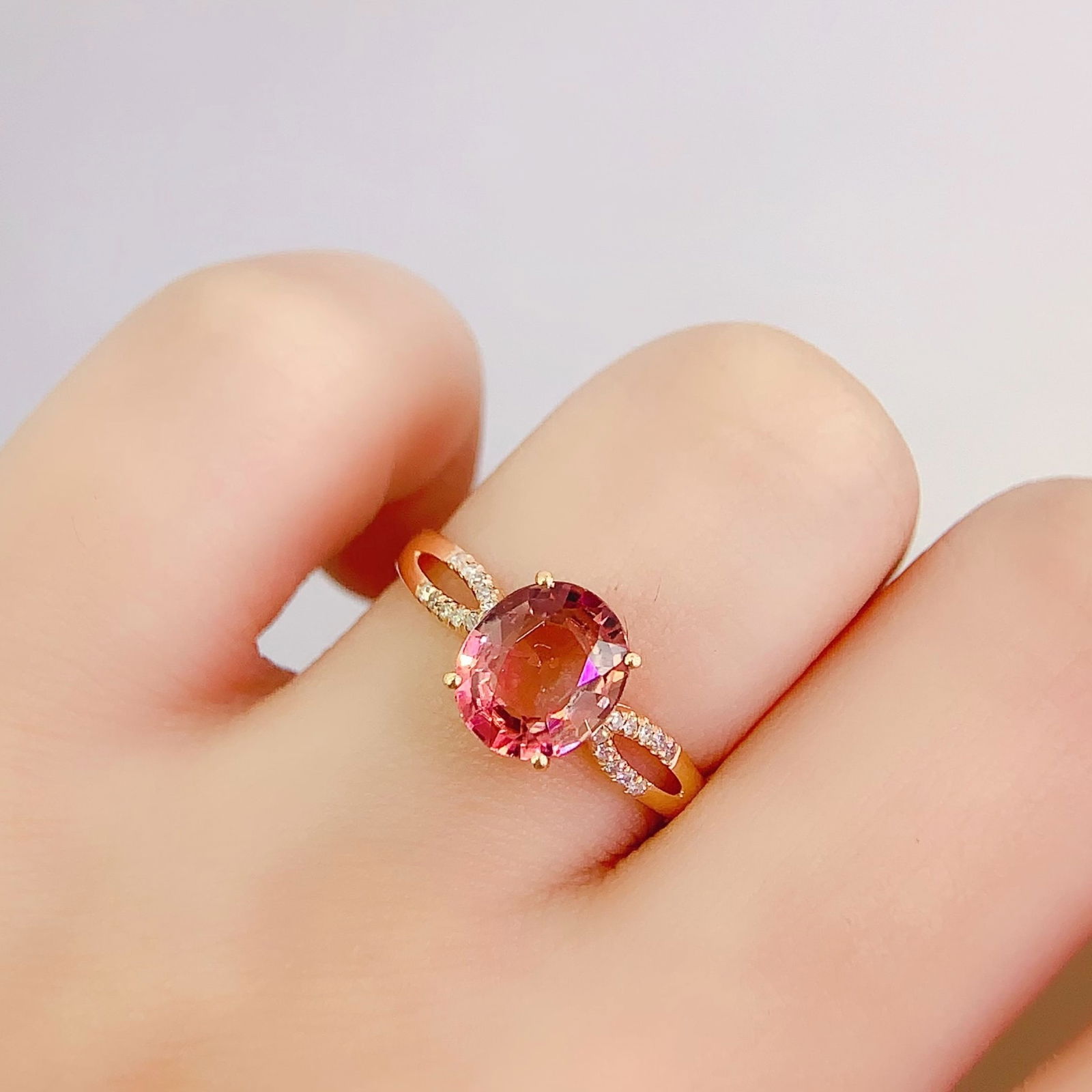 14k Gold 2.2 Ct Natural Tourmaline & Diamond Ring - 5