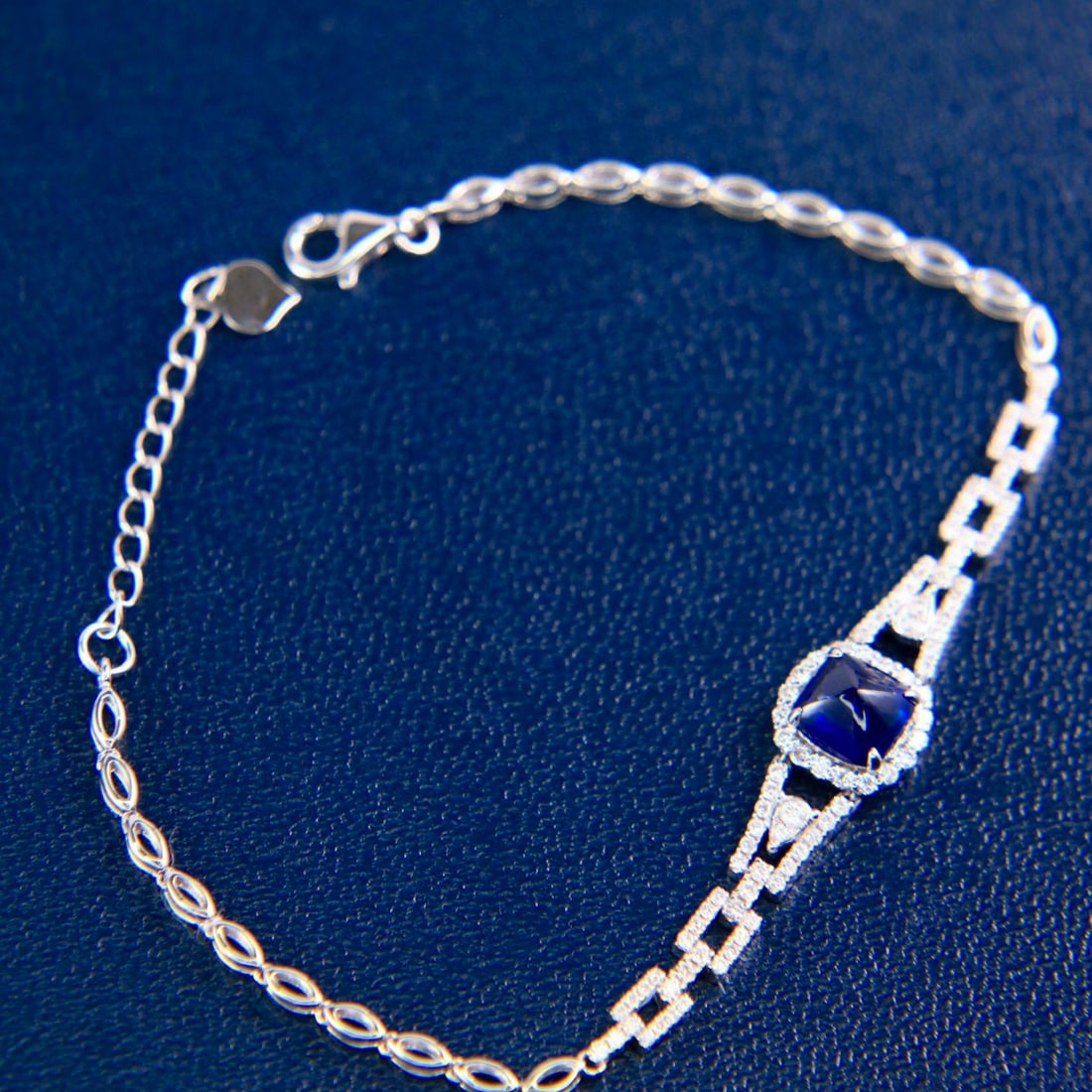 14k Gold 2.15 Ctw Natural Sapphire & Diamond Bracelet - 5