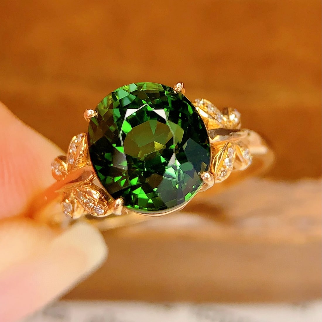 14k Gold 3.18 Ct Natural Tourmaline & Diamond Ring - 3