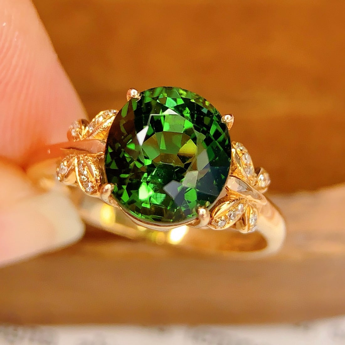 14k Gold 3.18 Ct Natural Tourmaline & Diamond Ring - 5
