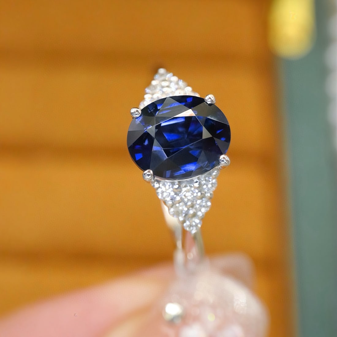 14k Gold 2.21 Ctw Natural Sapphire & Diamond Ring - 2