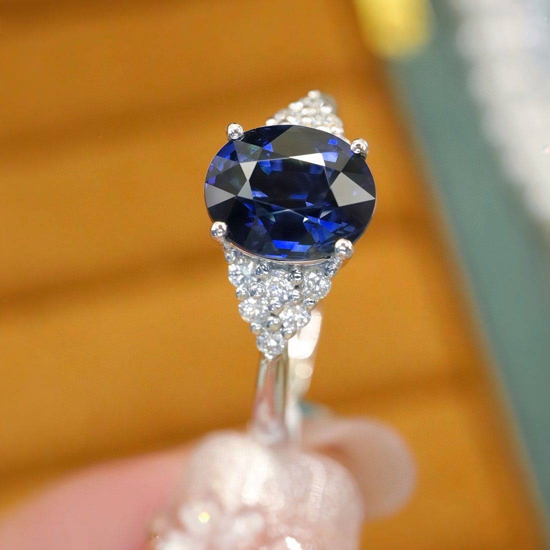 14k Gold 2.21 Ctw Natural Sapphire & Diamond Ring - 3